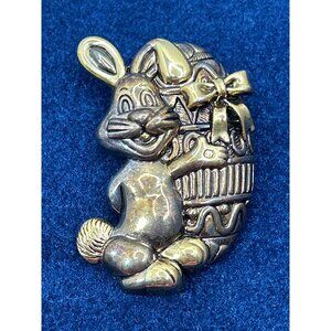 Vintage Best Bunny & Egg Brooch Pin